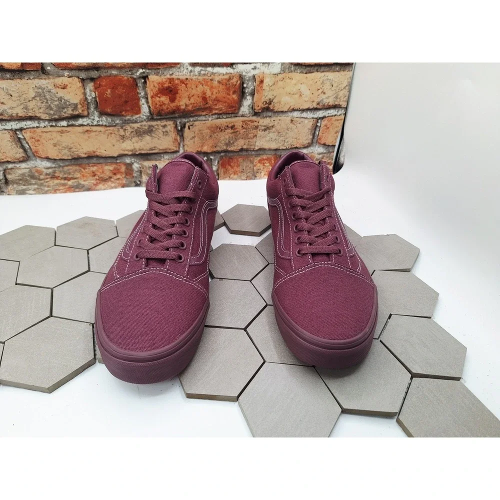 Vans OLD SKOOL Plum Wine Mono Burgundy Men Sz 9 Skateboard Shoes